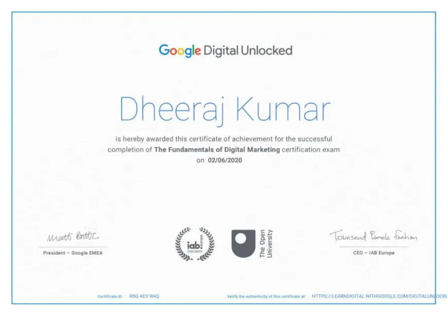 Get Digital Marketing Certificate From Google