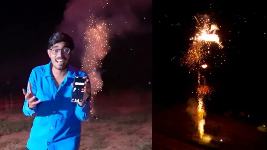 इस लड़के ने फोड़े एक साथ 1000 पटाखे, रात में दिखा दिन जैसा नजारा