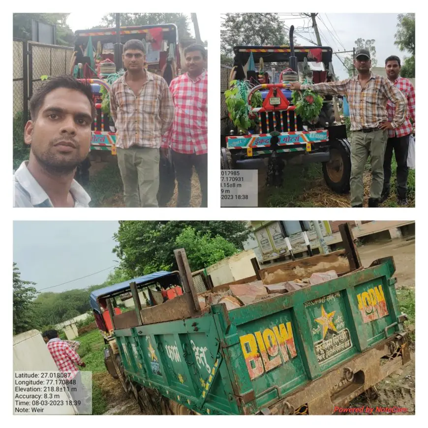 Bharatpur: वन विभाग ने पत्थर परिवहन कर ले जाते हुए ट्रेक्टर ट्राली जब्त किए